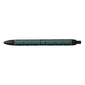 Stylo Noir Cool Black and Blue Jagged ZigZag Pattern Monogram (Devant)