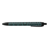 Stylo Noir Cool Black and Blue Jagged ZigZag Pattern Monogram (Bas)