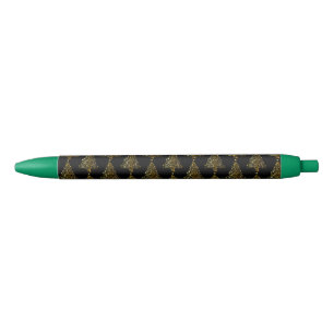 Stylo Noir Cool Black Gold brillant sapin de Noël Motif