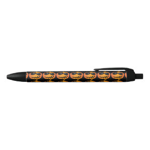 Stylo Noir Cool Cute Orange Halloween Citrouille Motif