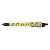 Stylo Noir Cool Sardé Joyeux visage souriant motif jaune (Bas)