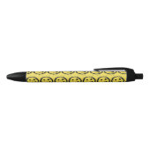 Stylo Noir Cool Sardé Joyeux visage souriant motif jaune (Haut)