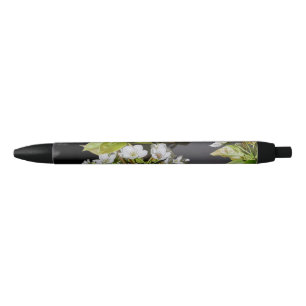Stylo Noir Corée Cerisiers en fleurs blanches