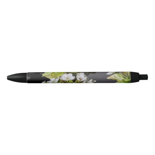 Stylo Noir Corée Cerisiers en fleurs blanches (Devant)