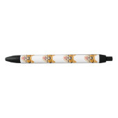 Stylo Noir Corgi drôle avec lunettes (Devant)