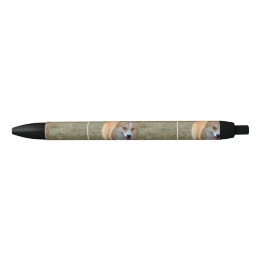 Stylo Noir Corgi heureux (Devant)