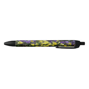 Stylo Noir Coteau de panneaux violets et jaunes