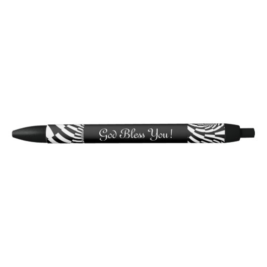 Stylo Noir Couleur faite sur commande de rayures bariolées - (Devant)