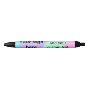 Stylo Noir Couleur pastel simple ajoutez votre logo texte per