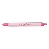 Stylo Noir Couleur solide de rose en pastel décorée d'un (Devant)