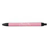Stylo Noir Couleur Unie Rose Pastel - Cadeaux de Mariage Mr & (Devant)