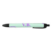 Stylo Noir Couleur unie simple ajouter un nom texte monogramm (Bas)