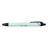 Stylo Noir Couleur unie simple ajouter un nom texte monogramm (Haut)
