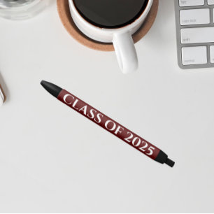 Stylo Noir Couleurs de l'école Marron et Blanc Année de promo
