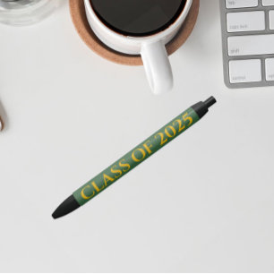 Stylo Noir Couleurs de l'école verte et or Année de classe