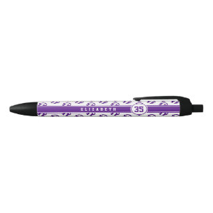 Stylo Noir couleurs de l'équipe de volley-ball violet filles
