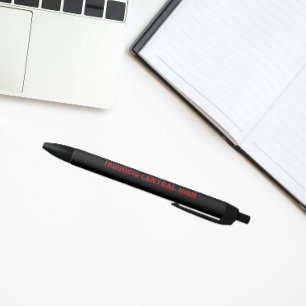 Stylo Noir Couleurs et nom de l'école en noir et rouge