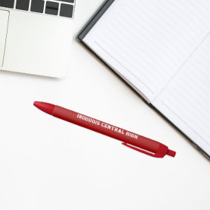 Stylo Noir Couleurs et nom de l'école en rouge et blanc