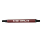 Stylo Noir Couleurs et nom de l'école Marron et Blanc (Devant)