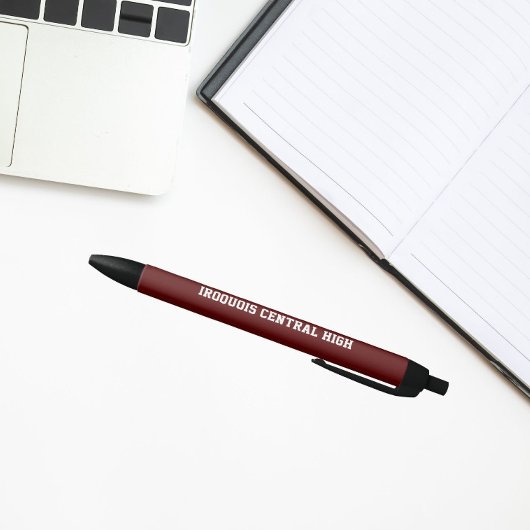 Stylo Noir Couleurs et nom de l'école Marron et Blanc