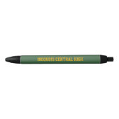 Stylo Noir Couleurs et nom de l'école vert et or (Devant)