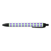 Stylo Noir Couleurs pastel & coeurs violets battre (Bas)