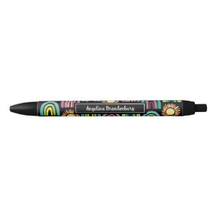 Stylo Noir Coups de soleil et arcs-en-ciel très gras Retour à