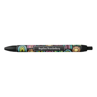 Stylo Noir Coups de soleil et arcs-en-ciel très gras Retour à