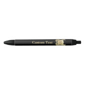Stylo Noir Couronne avec bouclier (Devant)
