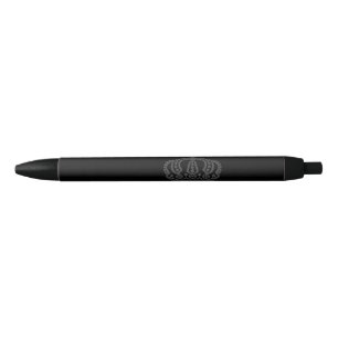Stylo Noir Couronne grise avec arrière - plan noir