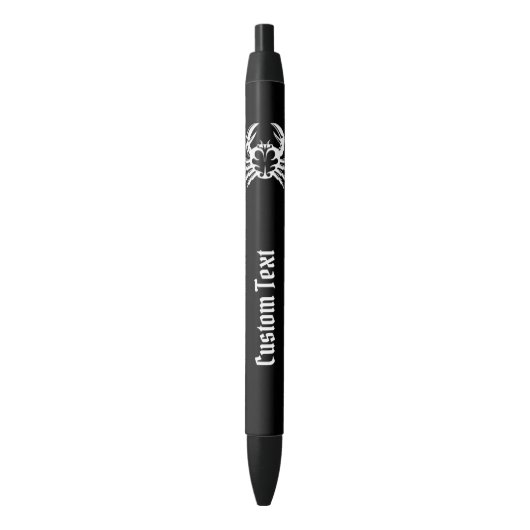 Stylo Noir Crabe blanc (devant Vertical)