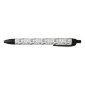 Stylo Noir Crâne animal gothique avec fleurs Motif (Bas)