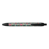Stylo Noir Crâne en fleurs (Dos)