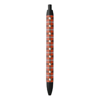Stylo Noir Crâne et os croisés Plaque rouge et noire