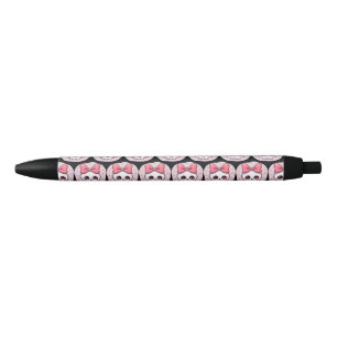 Stylo Noir Crâne Pastel Goth avec un Nœud