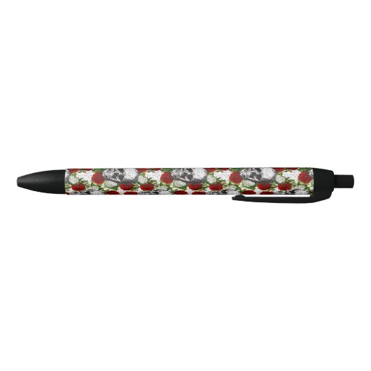 Stylo Noir Crânes et roses (Bas)