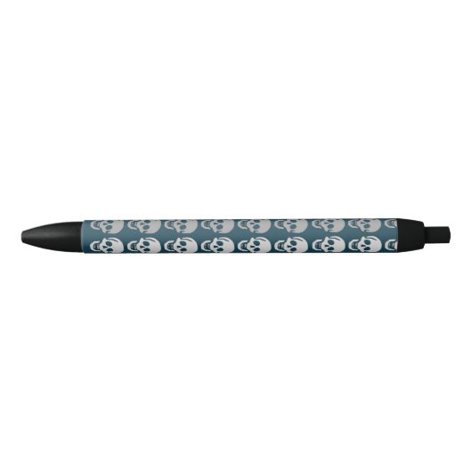 Stylo Noir Crânes Ombre, Turquoise (Devant)