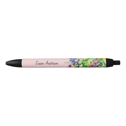 Stylo Noir Crayon fleur sauvage coloré (Devant)