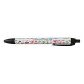 Stylo Noir Crayon Pastel Coeur & Fleurs (Bas)