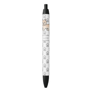 Stylo Noir Cream Cairn Terrier Cute Cartoon Chien & Nom