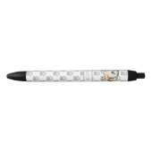 Stylo Noir Cream Sable Pomeranian mignon Dessin et nom (Devant)