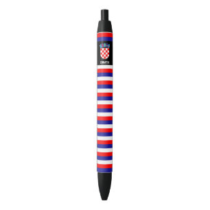 Stylo Noir Croatie Drapeau mignon Patriotique