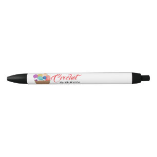 Stylo Noir Crochet blanc minimaliste