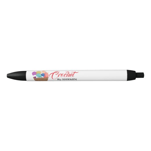 Stylo Noir Crochet blanc minimaliste (Devant)