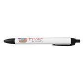 Stylo Noir Crochet blanc minimaliste (Bas)