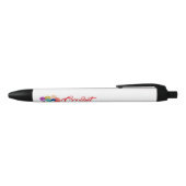 Stylo Noir Crochet blanc minimaliste (Haut)