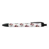 Stylo Noir Croissant mécanique avec roses rouges (Haut)