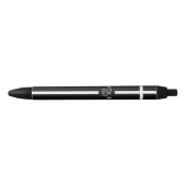 Stylo Noir Croix blanche simple sur noir (Devant)