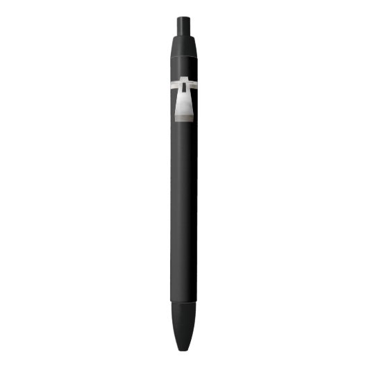 Stylo Noir Croix chrétienne (devant Vertical)