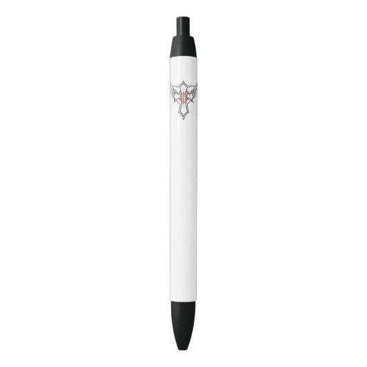 Stylo Noir Croix chrétienne (devant Vertical)